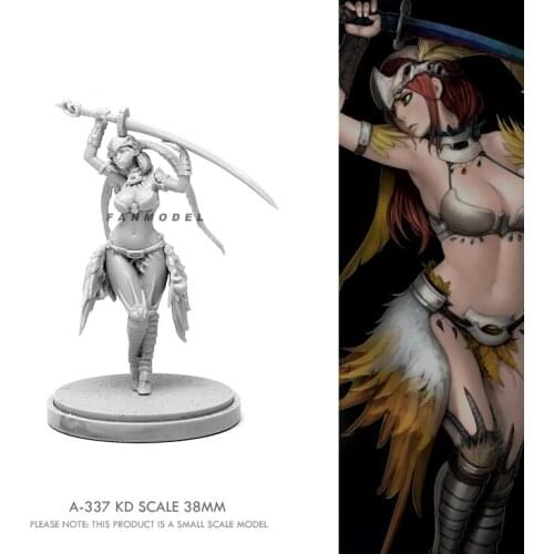 38mm Resin model kits Beauty Soldier figure self-assembled A-337