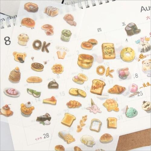 6 Pages/Pack Yummy Dessert Pastry snacks Food Afternoon Tea Decorative Planner Stickers DIY Diary Scrapbook Phone Seal Stickers