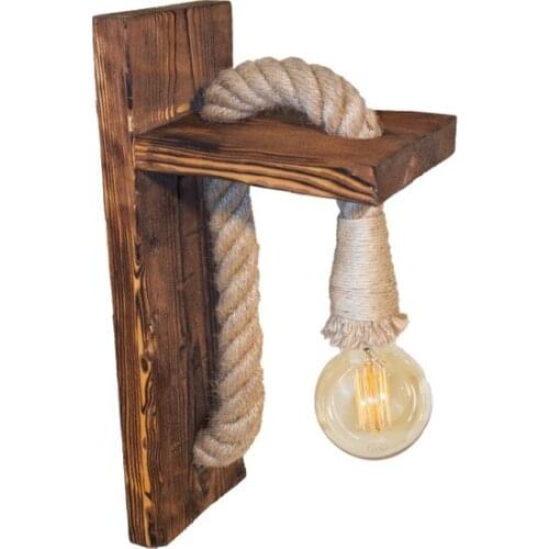 New Modern Reproduction Antique Wooden Bottom Rope Applique Bülent Design by Basement sconce