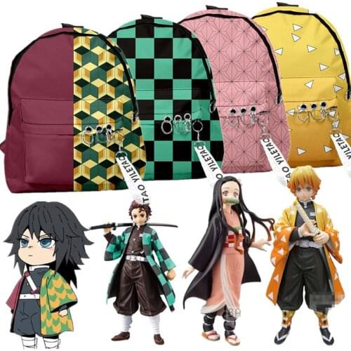 New 2020 Backpack Demon Slayer: Kimetsu No Yaiba Canvas Bag Tomioka Giyuu School Bags Girls Children Bag Notebook Kids Backpack