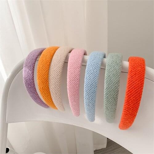 Sweet Girls Knitting Hairbands Autumn Headband Candy Colors Hair Hoop Female Lady Women Fashion Hair Accessories