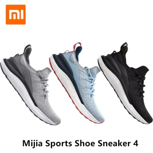 Original Xiaomi Mijia Sports Running Shoes 4 Outdoor Men Running Walking Lightweight Comfortable Breathable 4D Fly Woven Upper