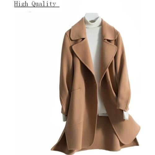 Autumn Winter 100% Wool Cashmere Coat Korean Sided Woolen Jacket Women Clothes 2020 Spring Long Overcoat Overcoat LWL1410