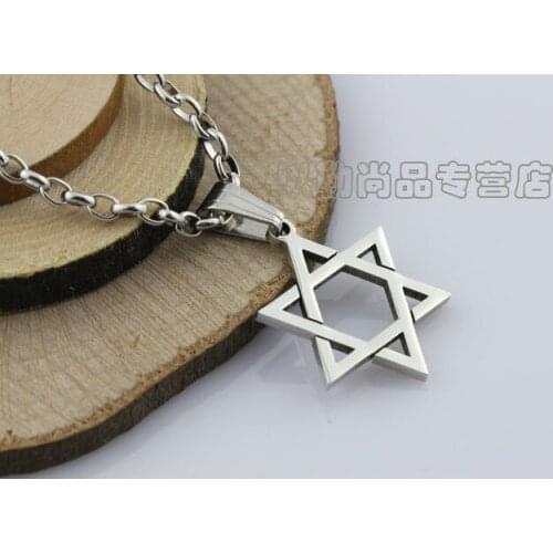 Lot 30pcs free ship Huge 2.2mm tick David Star circle pendant Stainless Steel charms High Quality jewelry for XMAS