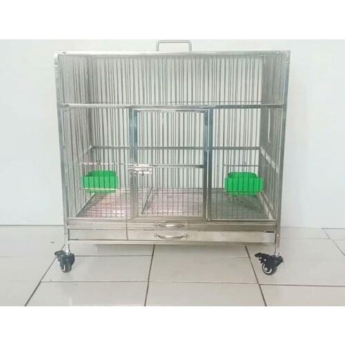 Stainless Steel Bird Cage Parrot Tray Metal Rectangle Bird Cage Large Houses Outdoor Jaula Pajaro Grande Pet Supplies DL60NL
