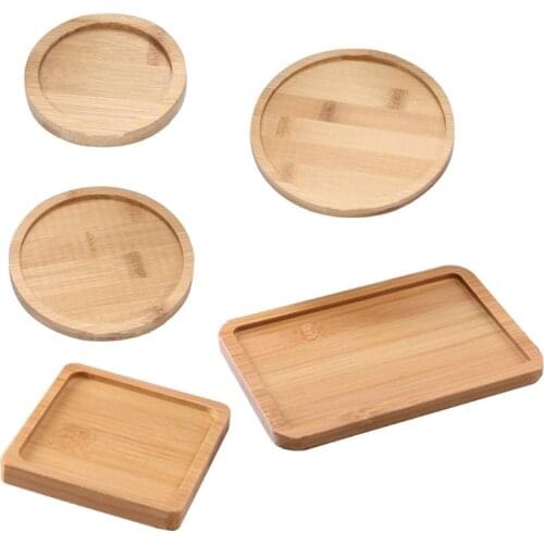 Bonsai Flower Pot Holder Fleshy Cushion Wooden Tray Planter Vase Mat Stand Home Office Decoration