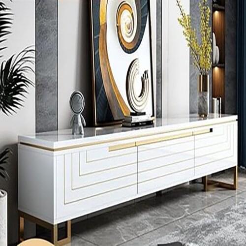 Light luxury TV cabinet coffee table combination high-end living room furniture post-modern minimalist style small apartment