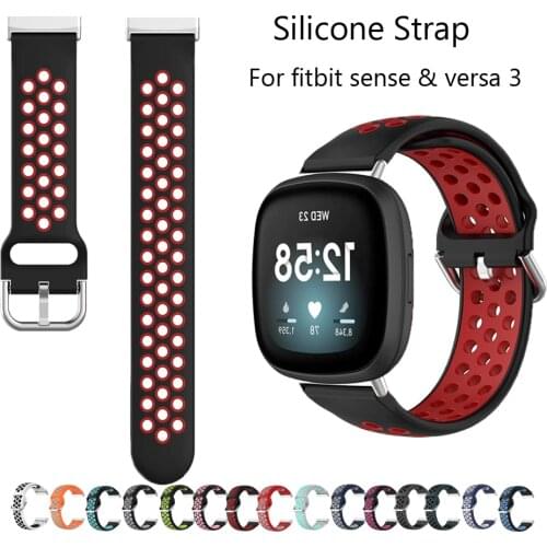 Replacement Band For Fitbit Versa 3 Smart Watch Silicone Strap For Fitbit Sense Versa3 Bracelet Adjustable Wristband Accessories