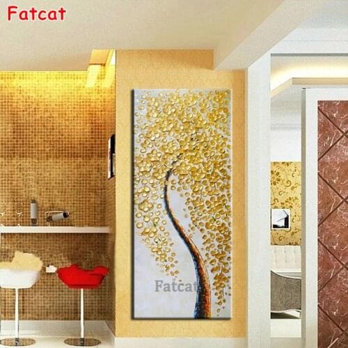 Modern Abstract Gold Money Tree 5D DIY Diamond Painting Full Square Round Diamond embroidery Diamond mosaic stitch decor PP2065