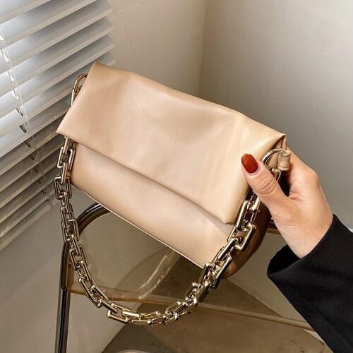 Small Soft Leather Crossbody Bag for Women 2021 Spring Luxury Branded Acrylic Chain Designer Shoulder Handbags Womens Trendy
