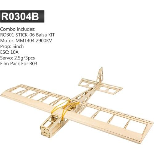 Dancing Wings Hobby R03 STICK-06 Airplane 580mm Wingspan Balsa Wood DIY Electric Aircraft RC Flying Toy PNP Version Unassembled