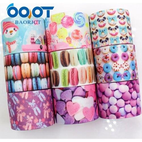 OOOT BAORJCT G-18716-611 38 mm 10 yards Cartoon Ribbons Thermal transfer Printed grosgrain Wedding Accessories DIY material