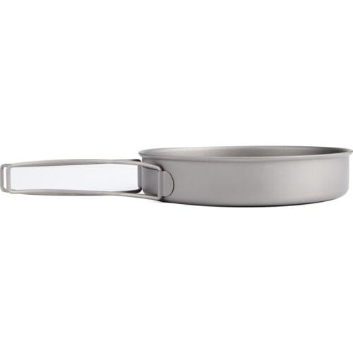 TOAKS Titanium Outdoor Cookware Pan Plate With Folding Handle Ultralight Diameter 130mm PAN-130