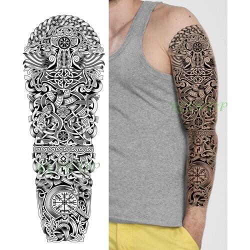 Waterproof Temporary Tattoo Sticker Chinese style knot totem pattern full arm fake tatto flash tatoo for men women