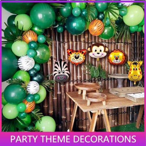 136 PCS Jungle Safari Theme Party Supplies, Favors for Kids Boys Birthday Baby Shower Decor Party Birthday Balloons Decorations