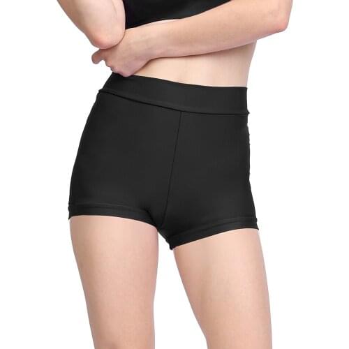 AOYLISEY Womens Skinny Mid Waisted Shorts Spandex Elastic Capris Workout Dance Gymnastics Ladies Fitness Dancing Shorts