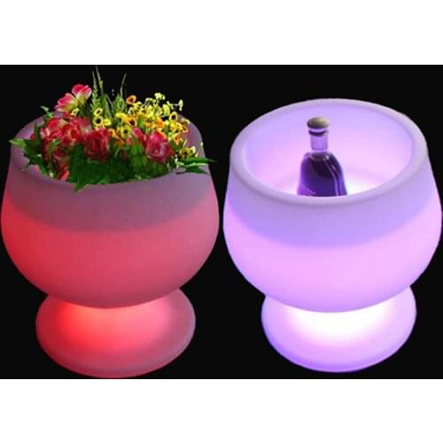 D50*H52cm Color Changing Glowing Flash Winebowl Pot Grow in dark Wineglasses planter pots with remote control Free Shipping 1pc