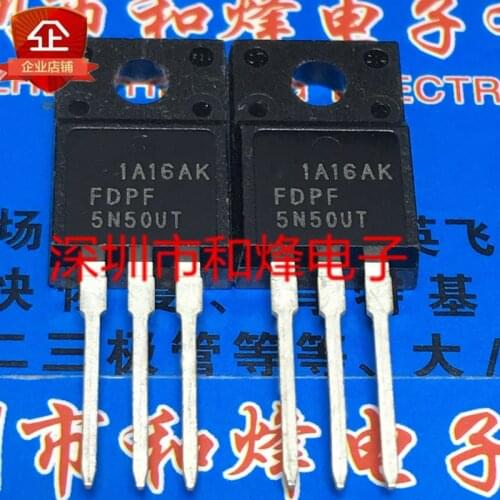 10PCS FDPF5N50UT TO-220F 500V 5A 100% New&original