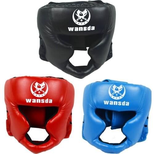 2021 Boxing Helmet for Women Men PU Karate Muay Thai Gloves Free Boxing Fight MMA Sanda Training Adult Kids Equipment