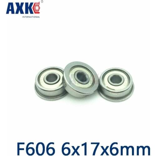 2021 Sale Rushed Steel Axk 10pcs F606 F606zz F606z F606-2z 6x17x6 Flange Bearing Miniature Deep Groove Ball Shielded Bearings