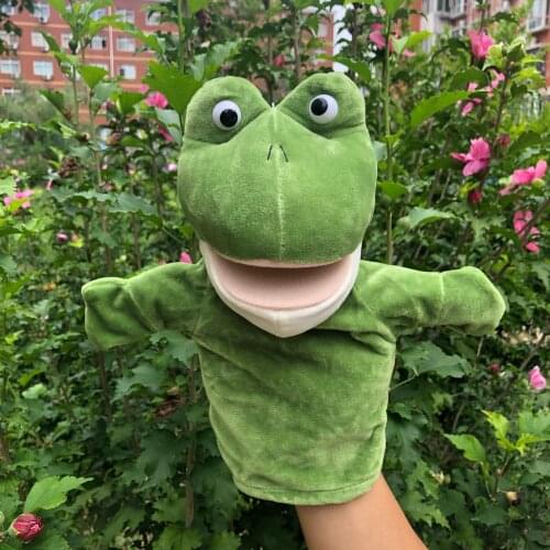24cm ugly Big eyes toad Children Hand Puppet Toys Green open mouth frog baby kid plush Stuffed Toy for Christmas birthday gift