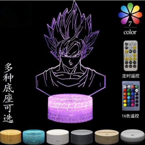 Dragon Ball Son Goku 3D Table Lamp Creative Gift Visual Stereo Light Colorful Touch LED Night Light Birthday Gift Christmas Gift