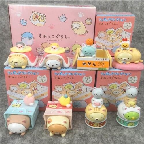 8pcs/set SumikkoGurashi Figures Sumikko Gurashi Scene Series PVC Figure Toys Free Shipping