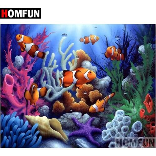 HOMFUN Full Square/Round Drill 5D DIY Diamond Painting "Underwater World" Embroidery Cross Stitch 5D Home Decor Gift A07589