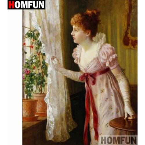 HOMFUN Full Square/Round Drill 5D DIY Diamond Painting "Beauty oil painting" Embroidery Cross Stitch 5D Home Decor Gift A18356