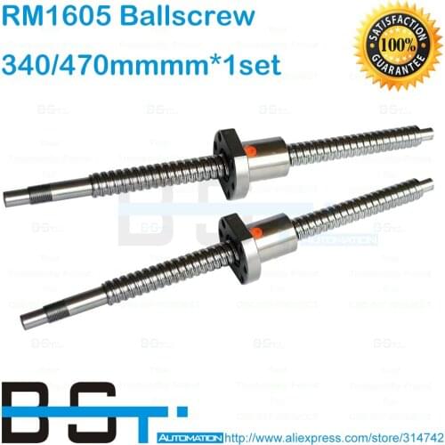 BSTMOTION Rolled C7 1605 Ballscrew L 340mm / 470mm with end machined and SFU1605 ballnut