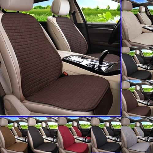 Car Seat Cover Front/Rear Flax/Linen Seat Cushion Protector Pad Black/Red/Beige/Grey/Coffee/Brown For Citron C4L F5 X45