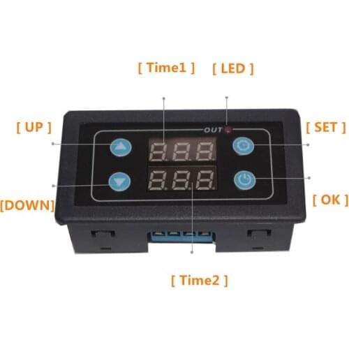 DC12V AC110V/220V Digital Time Delay Relay Module Timer Cycle Control with Case