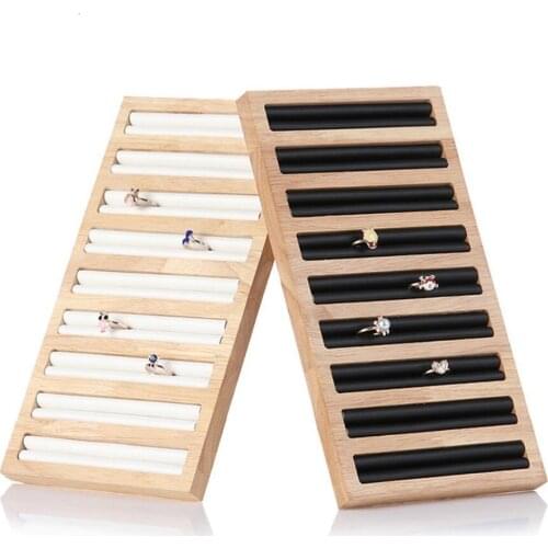 Wooden Jewelry Display Tray Multiple Sizes Rings Storage for Window Displays