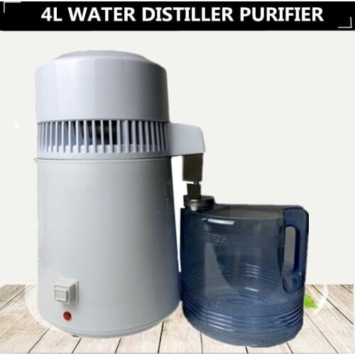 110V 220V Pure Water Distiller 4L Dental Distilled Water Machine Filter Stainless Steel Electric Distillation Purifie