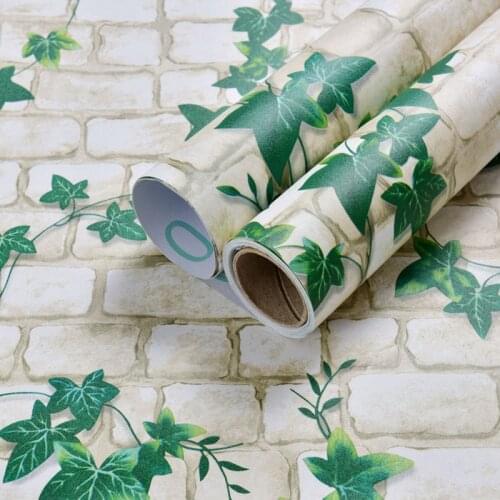 Brick Leaves 3D Wallpaper Self Adhesive Thickened Decorative Vinyl Film Waterproof Contact Paper Wall Stickers Home Decor Mural