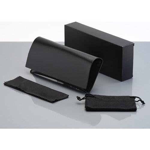 Peekaboo custom logo PU leather sunglasses packaging boxes soft case glasses box women men black dropshipping