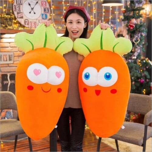 Dorimytrader Lovely Soft Cartoon Carrot Plush Pillow Big Stuffed Simulation Anime Orange Carrots Toy Doll for Baby Gift 85cm