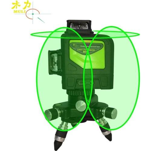 Muli 3D 12 Line Level 360 Degree Green Light Wall Instrument Waterproof Anti-Drop Compact High Brightness Large Lithium Bat