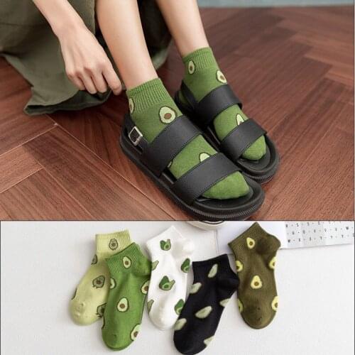 Socks womens short socks boat Socks womens thin cotton socks students' deodorant avocado womens socks