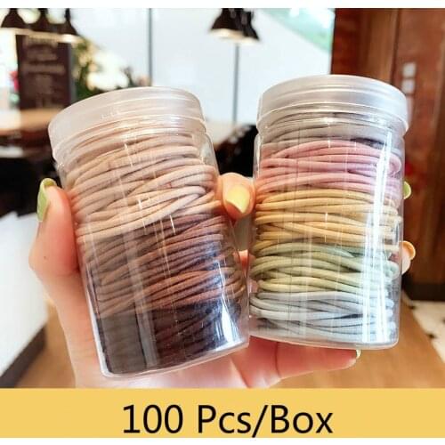 100 Pcs/Box New Children Cute Candy Elastic Hair Bands Girls Baby Lovely Soft Scrunchies Rubber Bands Kids Hair Accessories