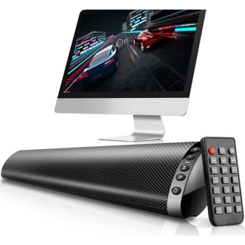 2021 New Bluetooth 5.0 FM Card Wireless TV Soundbar Home Theater Wall-Mounted Surround Sound Stereo Bar Speaker 20W