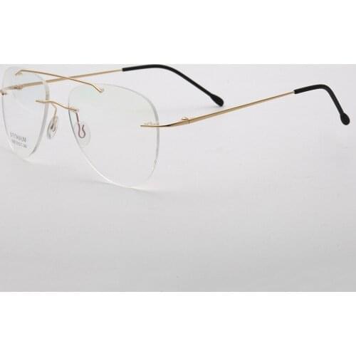 Men Women Unisex Vintage Ultralight Alloy Rimless Frame Custom Made Myopia Glasses -1 to -6 and Reading Glasses +1 to +4
