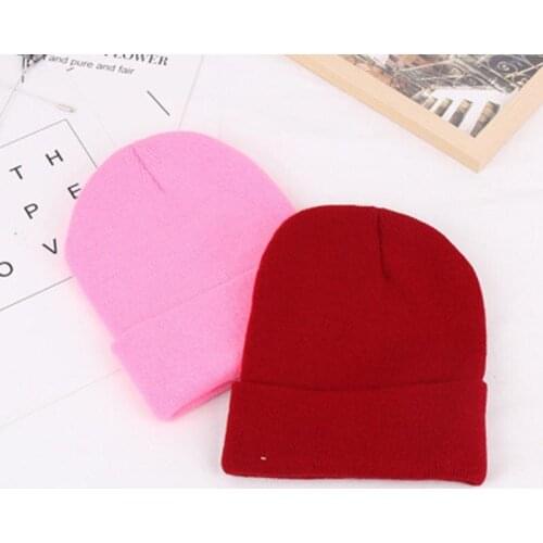 Winter Simple Solid Color Light Board Knitted Woolen Hat For Men Women Outdoor Warm Fashion Couple Hedging Beanie Cap h12