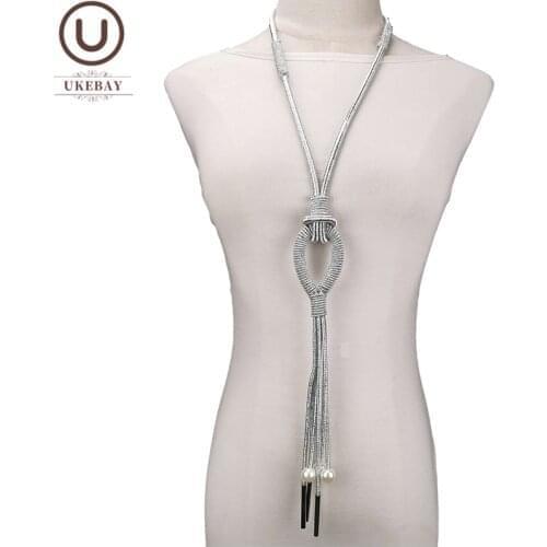 UKEBAY New Luxury Metal Jewelry Handmade Pendant Necklaces Long Necklace Female Bohemia Jewellery Accessories Goth Sweater Chain