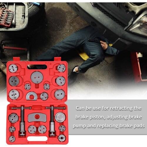 22pcs Auto Universal Disc Brake Caliper Car Wind Back Pad Piston Compressor Automobile Garage Repair Tool Kit Set with Case