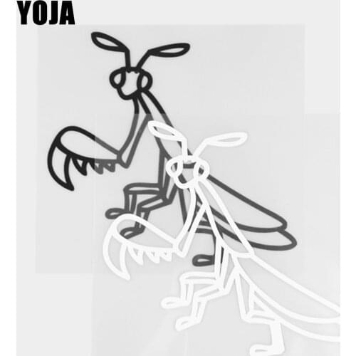 YOJA 13.5×12.7CM Cartoon Animals Fashion Mantis Vinyl Decal Car Stickers Black/Silver 19C-0382