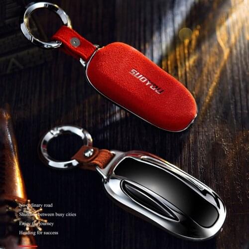 High quality Remote For Tesla Model X Protective Car key case Cover Set Suede Leather Accessories Holder KEYFOB Sport Protector