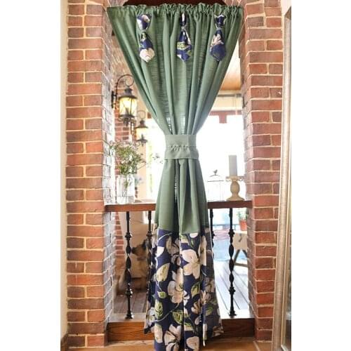 American Style Restaurant Cafe Door Partition Curtain For Kitchen Linen Cotton Blackout Curtains Home Entrance Decor Curtains