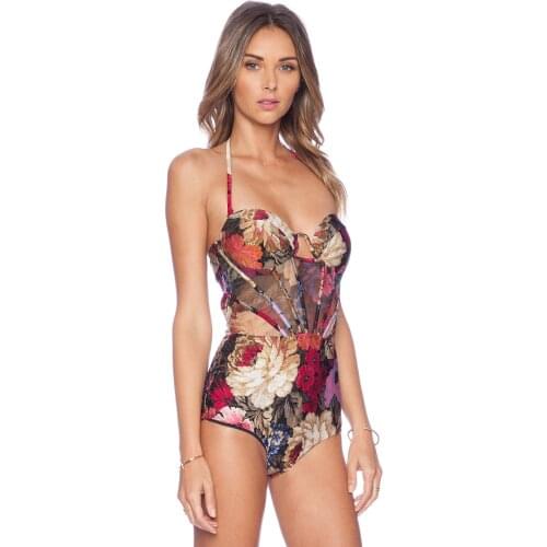 Womens Sexy Fashion Printed Patchwork Charming Swimsuit Bikini