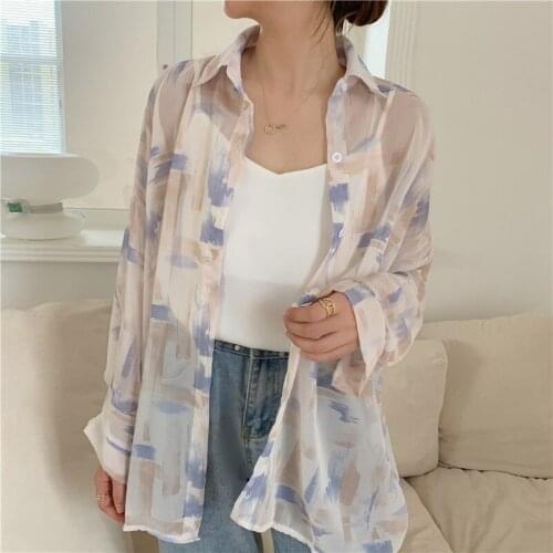 Womens New Loose Casual Long-sleeved Sun Protection Top Western-style Womens Top Thin Coat